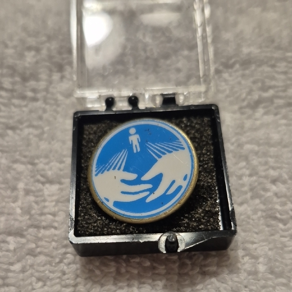 Blue and White Pin